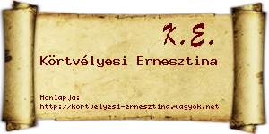 Körtvélyesi Ernesztina névjegykártya